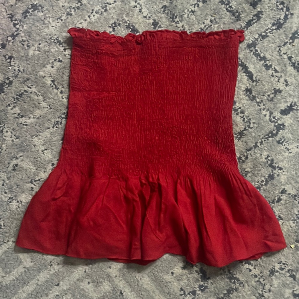 Red skirt.